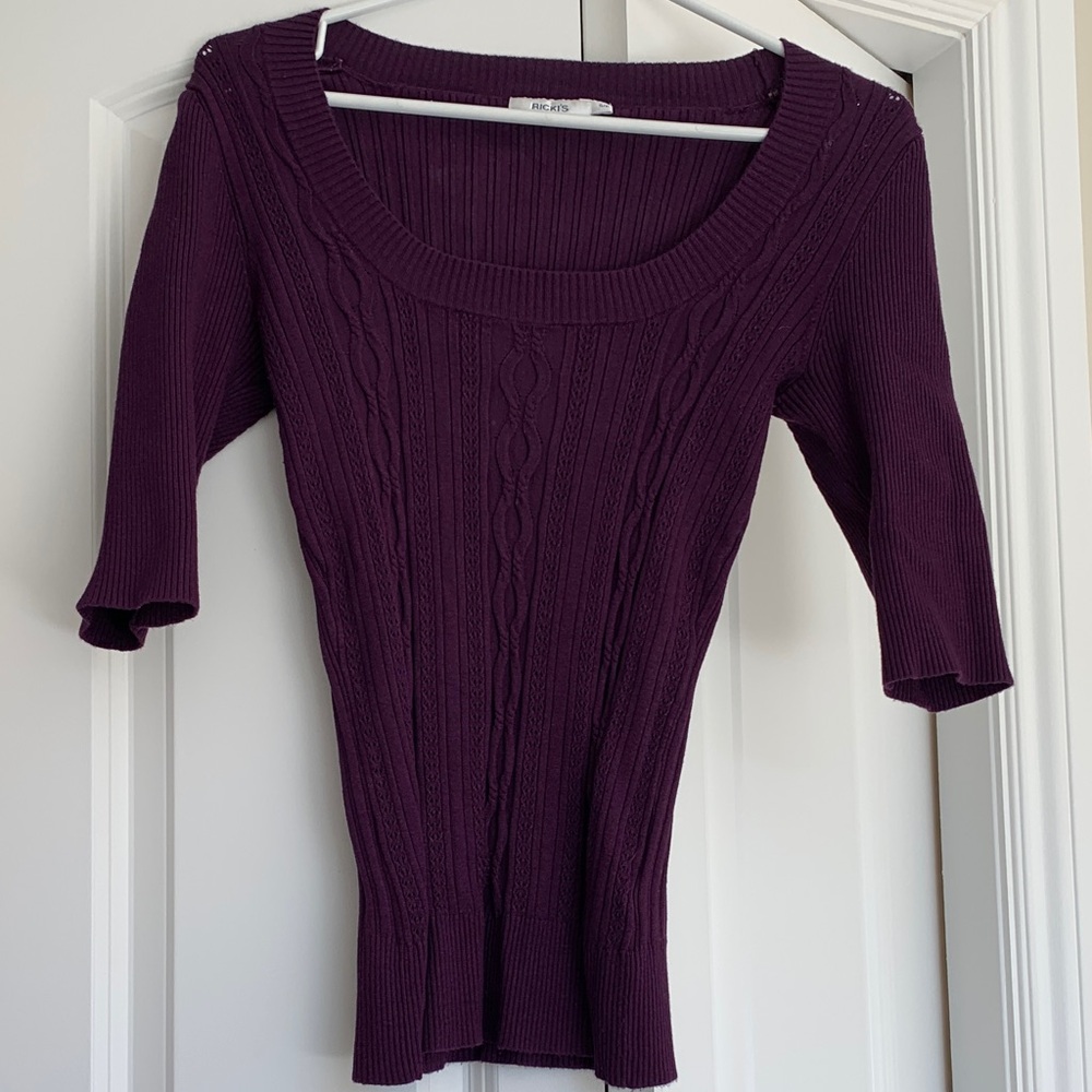 Ricki's Deep Purple Cable Knit Sweater